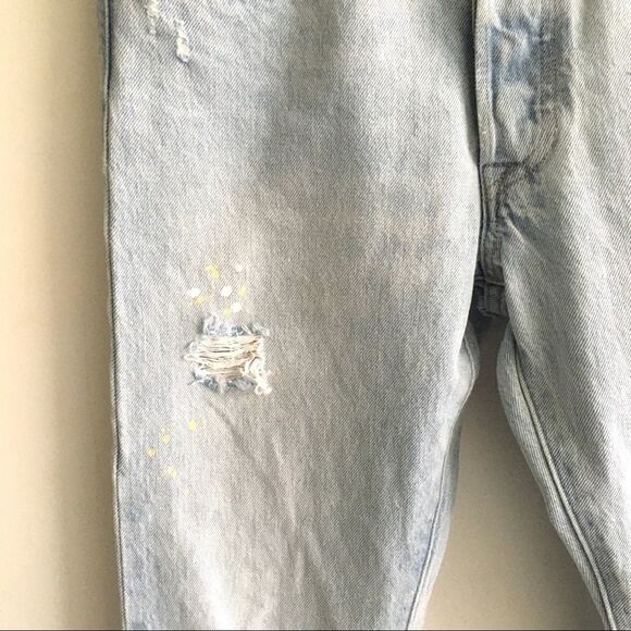 Levi’s 501 Skinny High Rise Denim Jeans Destroyed Light Blue 31 - Picture 7 of 9
